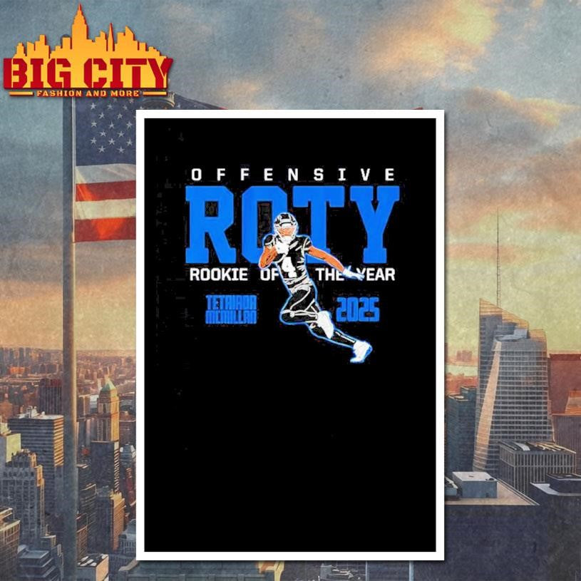 Tetairoa McMillan Carolina Panthers 2025 Offensive ROTY Rookie of the Year Shirt