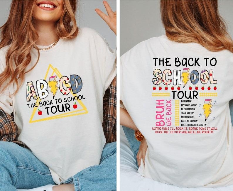 Back School Tour Shirt ABCD Teacher First Day School Teacher Back School Shirt Teacher Teacher Tour T-Shirts
