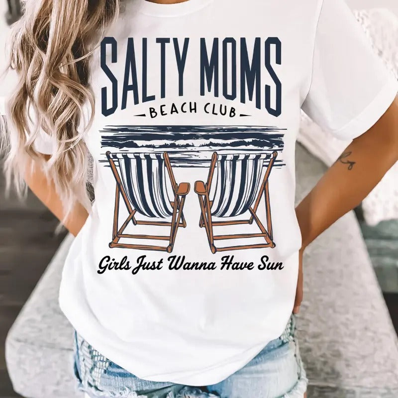 Beach Club Shirt Summer Shirt Beach Shirt Retro Beach Girl Shirt Funny Sarcastic Mom Shirt Shirt T-Shirts