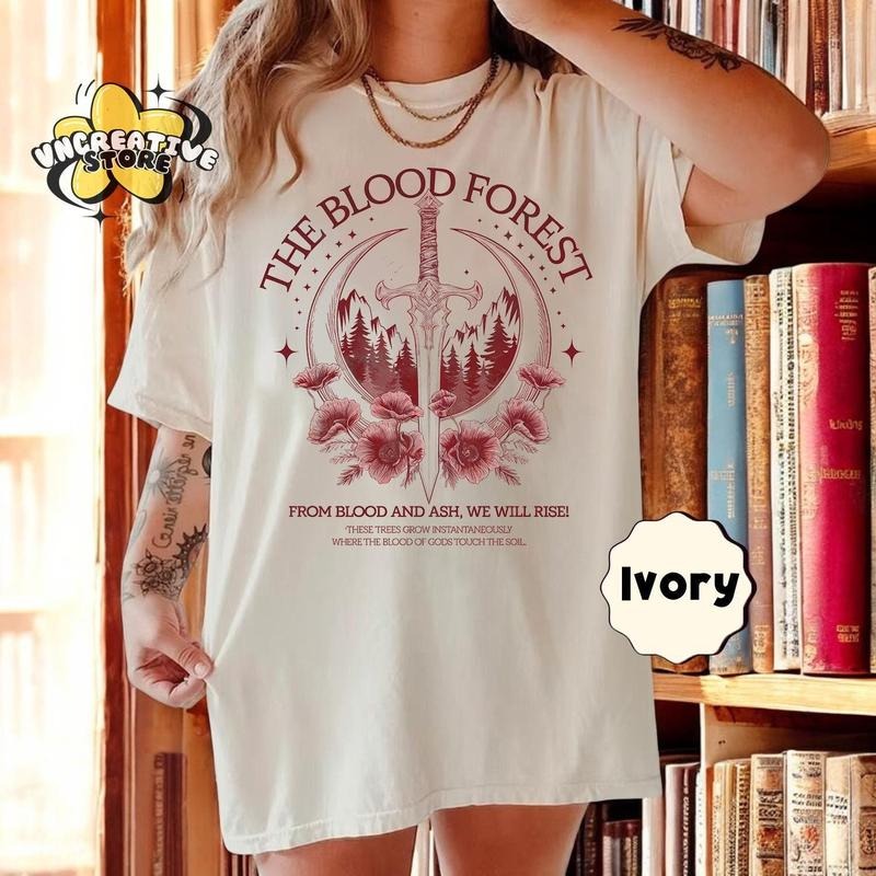 Blood Forest Shirt Blood Ash Poppy Casteel Shirt Poppy Castle Da'Neer Flesh Fire FBAA Bookish T-Shirts