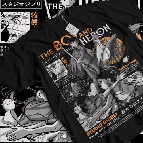 Boy Heron Girl Anime Manga Anime Art Shirt All Size T-Shirts