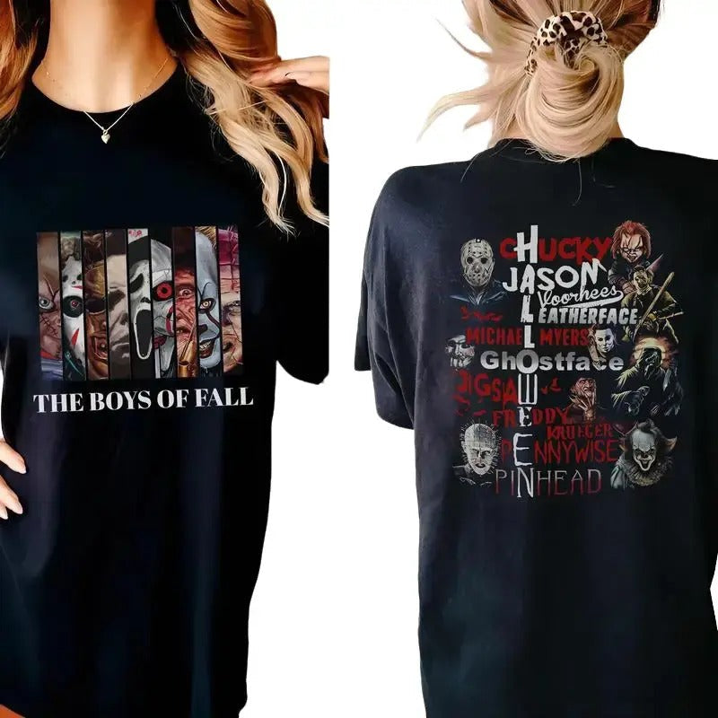 Fall Horror Movie Shirt Horror Movie Halloween Halloween Shirt Classic Cotton Print All Sizes Top Womenswear T-Shirts