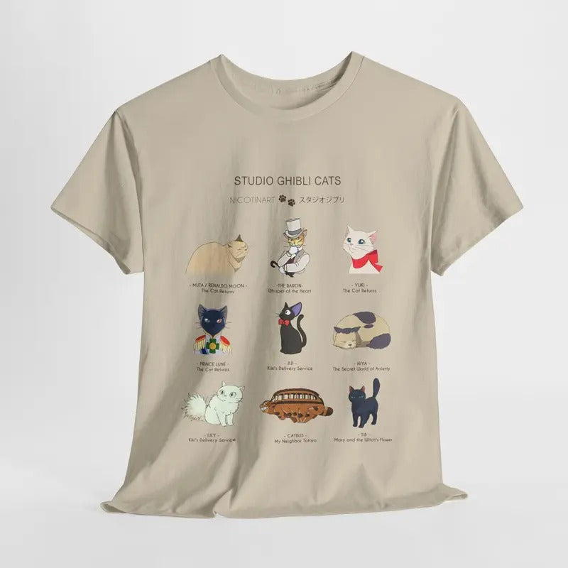 Ghibli Cats Studio Ghibli Shirt Anime Shirt Hayao Miyazaki Howl Haku T-Shirts
