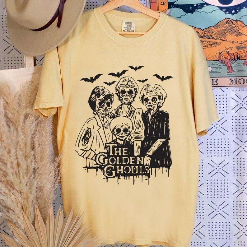 Golden Ghouls Shirt Golden Horror Halloween Blood Moon Shirt Halloween Shirt Pumpkin Shirt Spooky Shirt T-Shirts