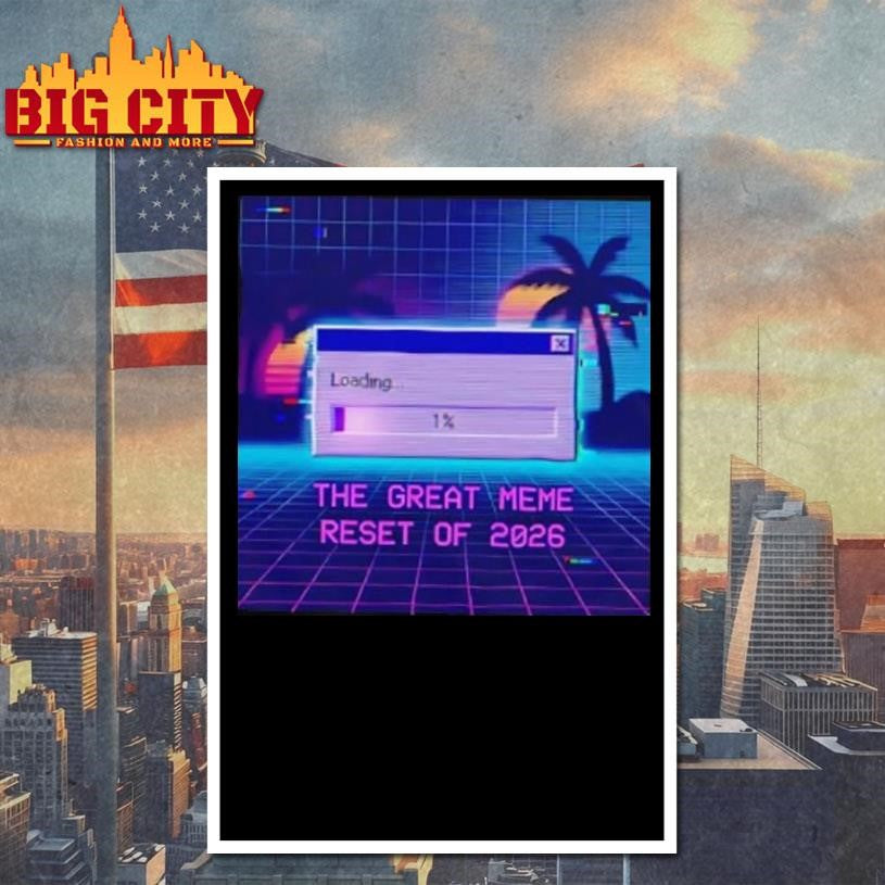 The Great Meme Reset Of 2026 Retro Glitch Loading Bar Shirt