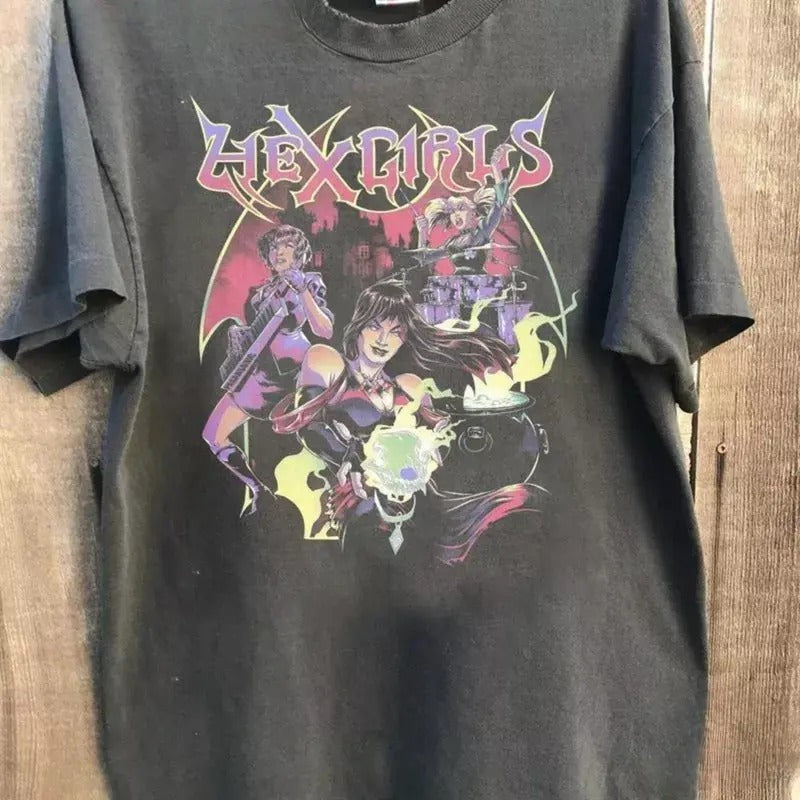 Hex 2024 Hex Tour Cotton Hex Girl Rock Band Concert Retro Halloween T-Shirts