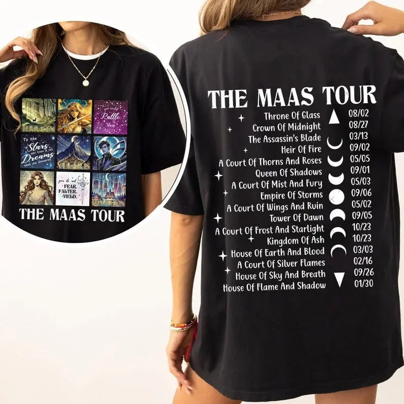 Maas Tour Shirt Sarah J. Maas Shirts ACOTAR Shirt Crescent City Booklover SJM Fan Night Court Bookish T-Shirts