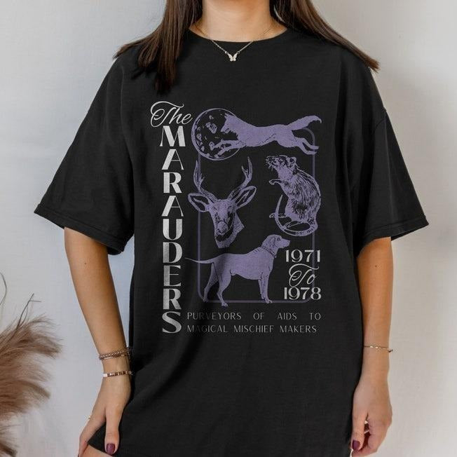 Marauders Fandom Universal Shirt Literary Bookish Shirt Sirius Black Peter Pettigrew James Potter Remus Lupin Prongs Marauders Era Shirt T-Shirts