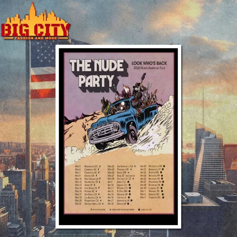 The Nude Party 2026 North American Tour Poster t-shirt
