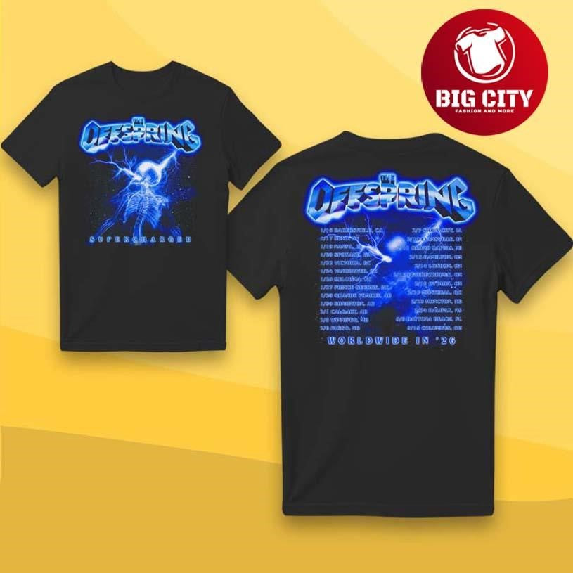 The Offspring Supercharged Skeleton 2026 Tour Two Sided Shirt
