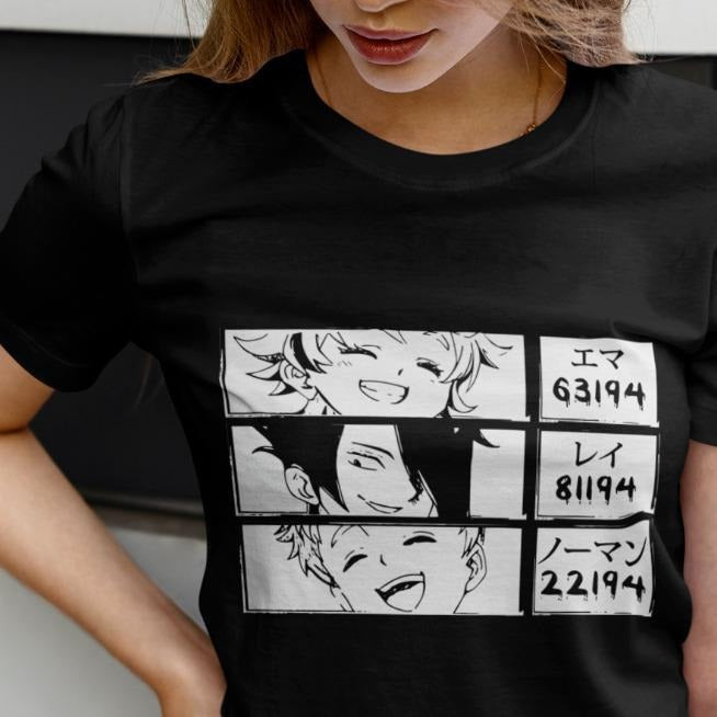 Promised Neverland Anime S 4XL Emma Ray Norman Anime Manga S 4XL T-Shirts