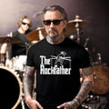 Rockfather True Rock Dad Drummer Shirt Rock Band Shirt Papa Funny Musician T-Shirts