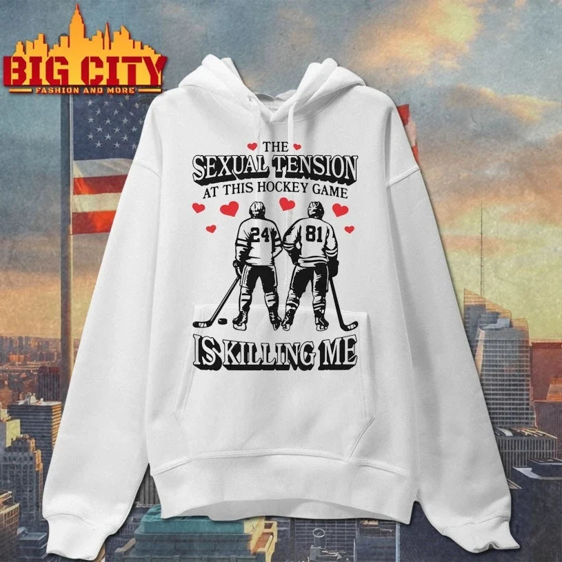 The Sexual Tension At This Hockey Game Is Killing Me Illustration t-shirt
