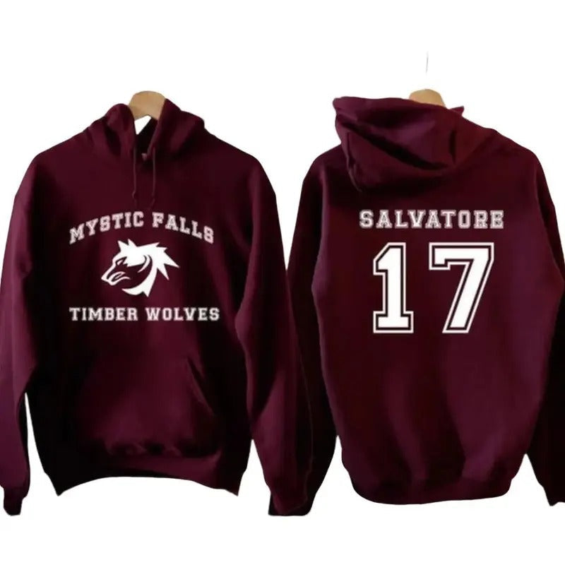 Vampire Diaries Inspired Mystic Falls Salvatore 17 Front Back Vampire Diaries Hot Trend T-Shirts