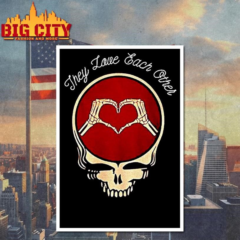 They Love Each Other Cute Valentines Day Dead Head Jerry Garcia And Bob Weir Shirt