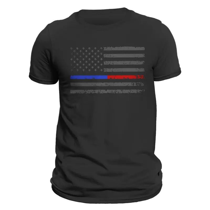 Thin Blue Red Flag 2.0 T-Shirts