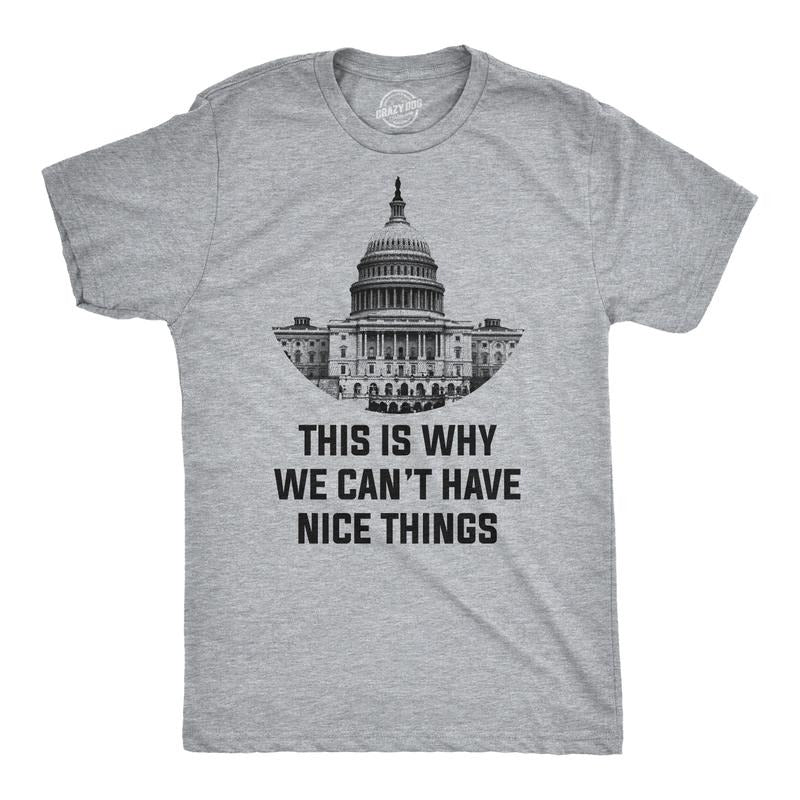 This Is Why We Can'T Have Nice Things Funny Anti Capitol Political Funny Cool Vintage Light Grey T-Shirts