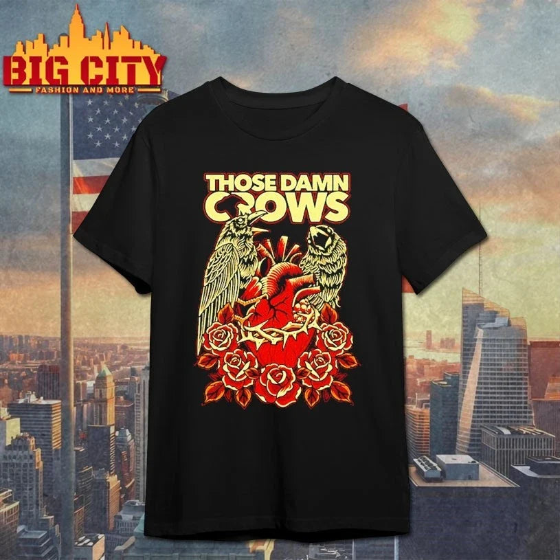 Those Damn Crows Heart &amp; Roses Crow t-shirt
