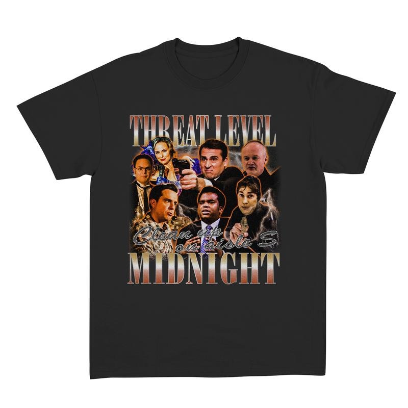 Threat Level Midnight Shirt Office Shirt Movie Shirt Vintage Retro Shirt Classic Movie Shirt Him T-Shirts