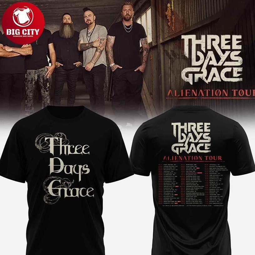 Three Days Grace Alienation Tour 2026 The Schedule Two Sided Shirt