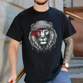 Time Palestine: Lion Keffiyeh Casual Menswear Short Sleeve Top Classic Cotton Streetwear T-Shirts