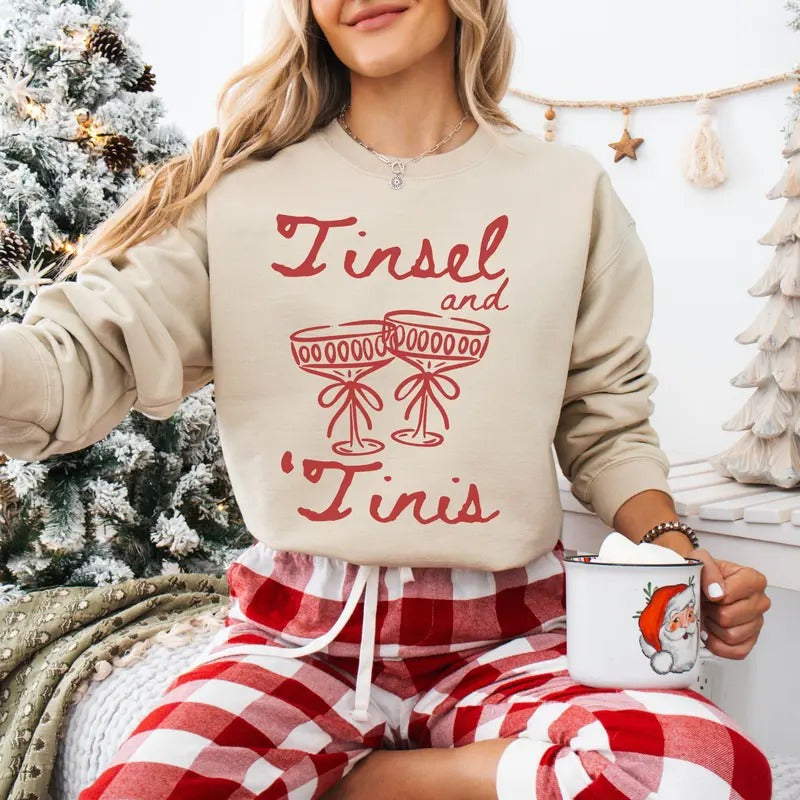 Tinsel Tinis Cocktail Martini Drink Cocktail Club Cotton T-Shirts
