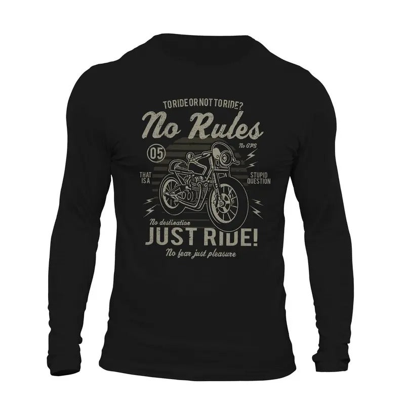 Ride Not Ride Motorcycle Riding Long Sleeve Casual Classic T-Shirts
