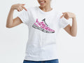Together We Fight Running Shoes Shirt Breast Cancer Awareness Pink Ribbon Fighter Short Sleeve Cancer Survivor Mom Support Shirt Matching Motivational T-Shirts