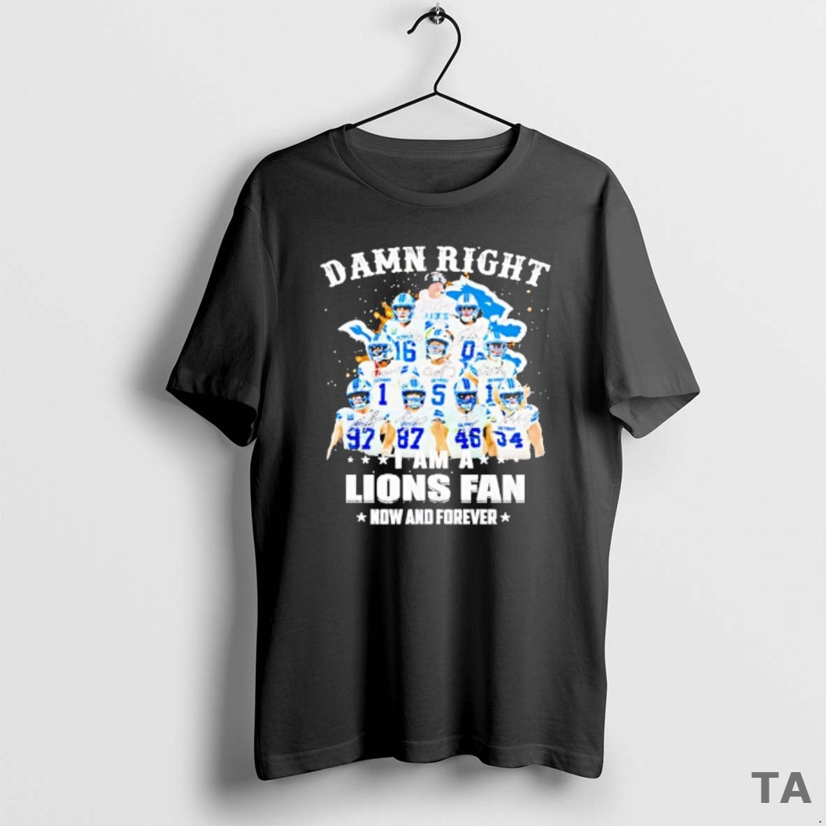 Top Damn Right Team Player I Am Lions Fan Now Forever T-Shirts