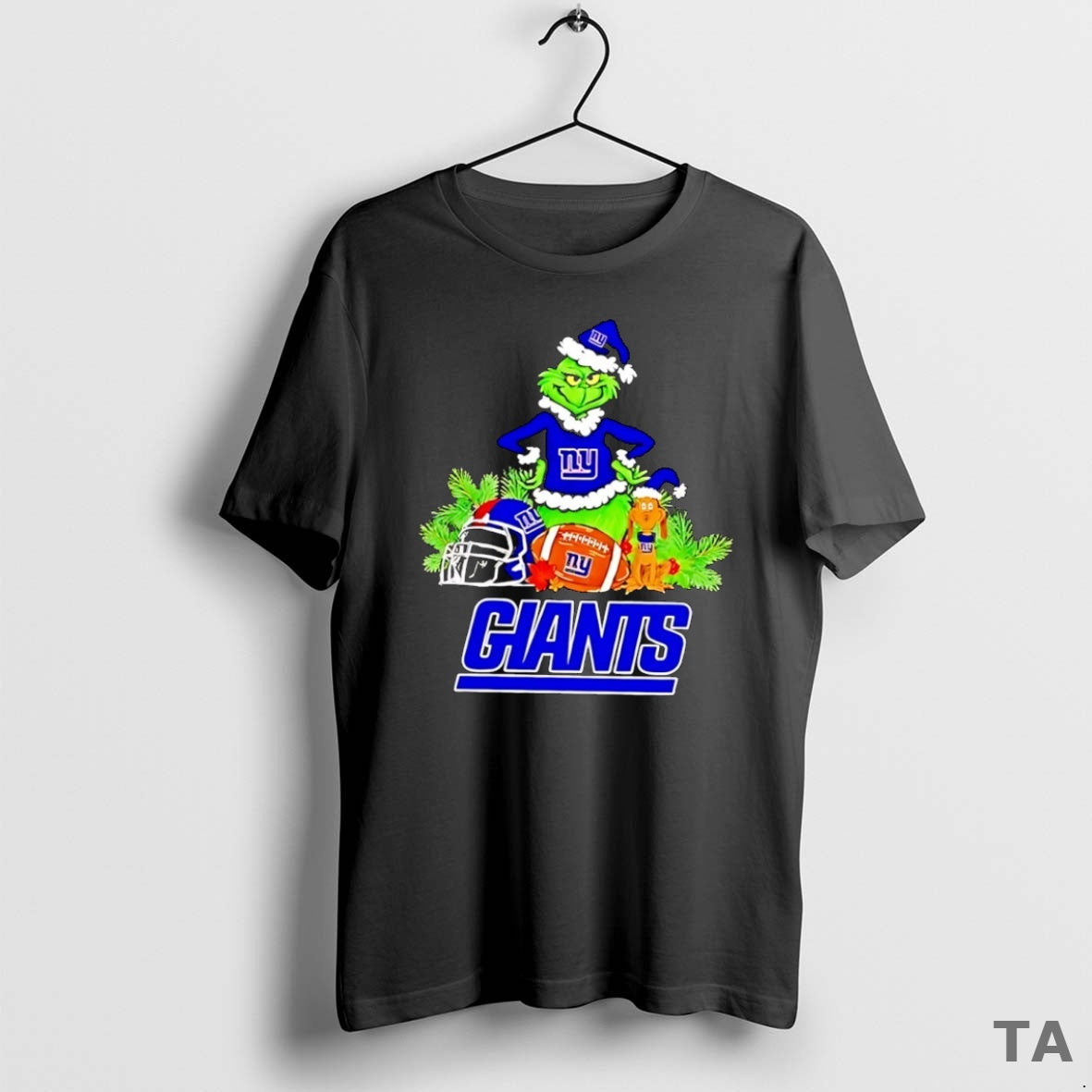 Top Grinch Max Dog New York Giants Football Merry T-Shirts