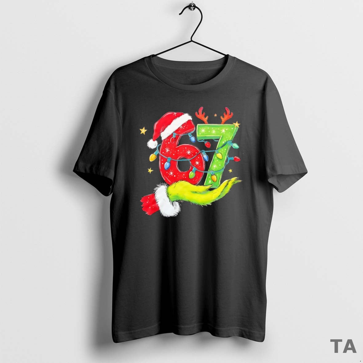 Top Grinch Hand 67 Lights T-Shirts