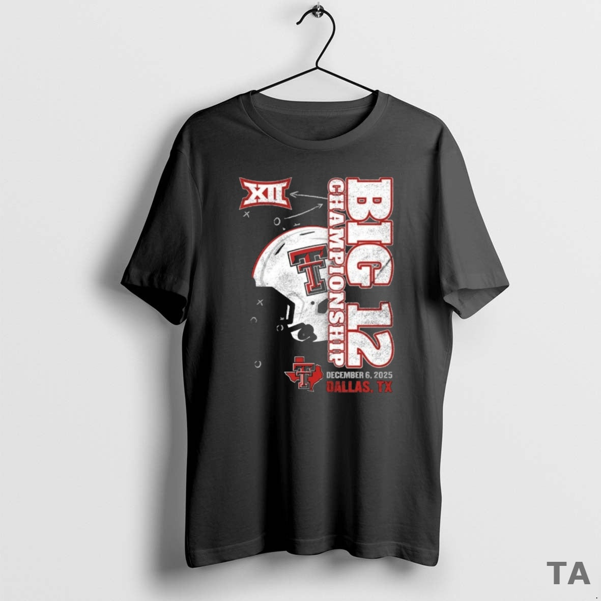Top Ncaa 2025 Big 12 Football Championship Texas Tech Red Raiders Dec 6 Dallas Tx T-Shirts