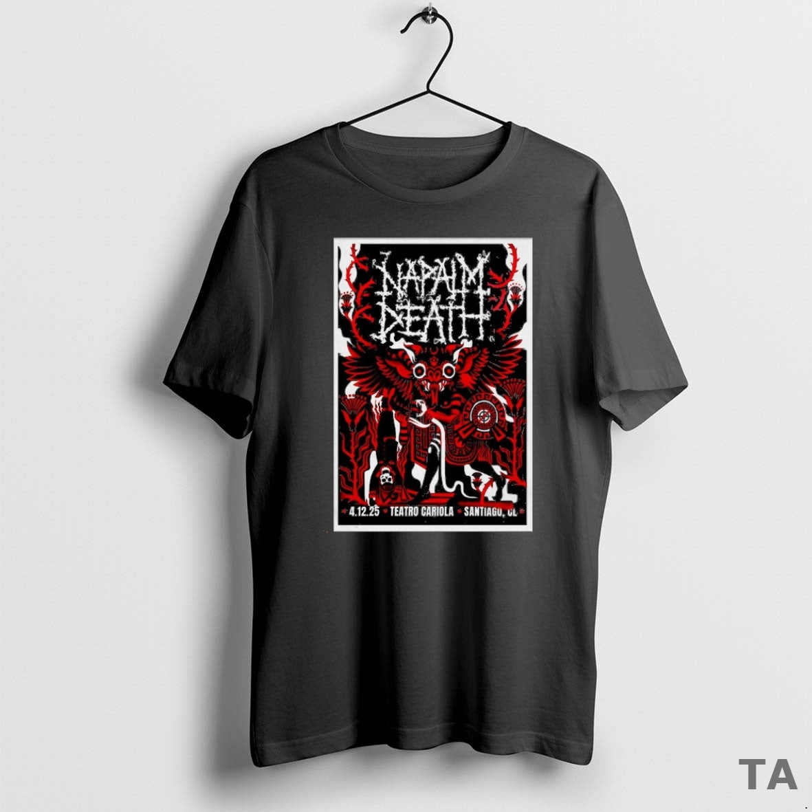 Top Napalm Death Teatro Cariola December 4 2025 Santiago Chile T-Shirts