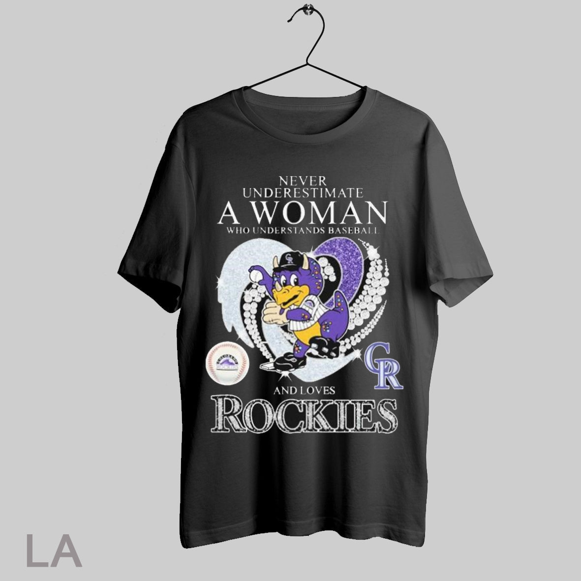 Top Never Underestimate A Woman Who Understands Baseball And Loves Colorado Rockies Mascot Diamond Heart