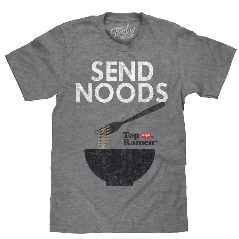 Top Ramen Send Noods Gray T-Shirts
