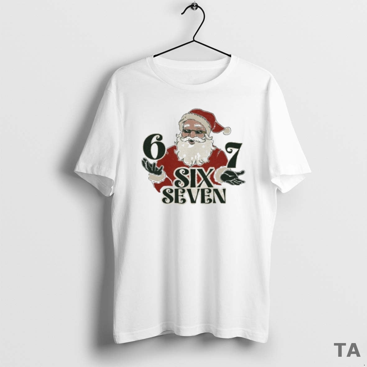 Top Santa Six Seven 67 Hands Xmas Merry T-Shirts