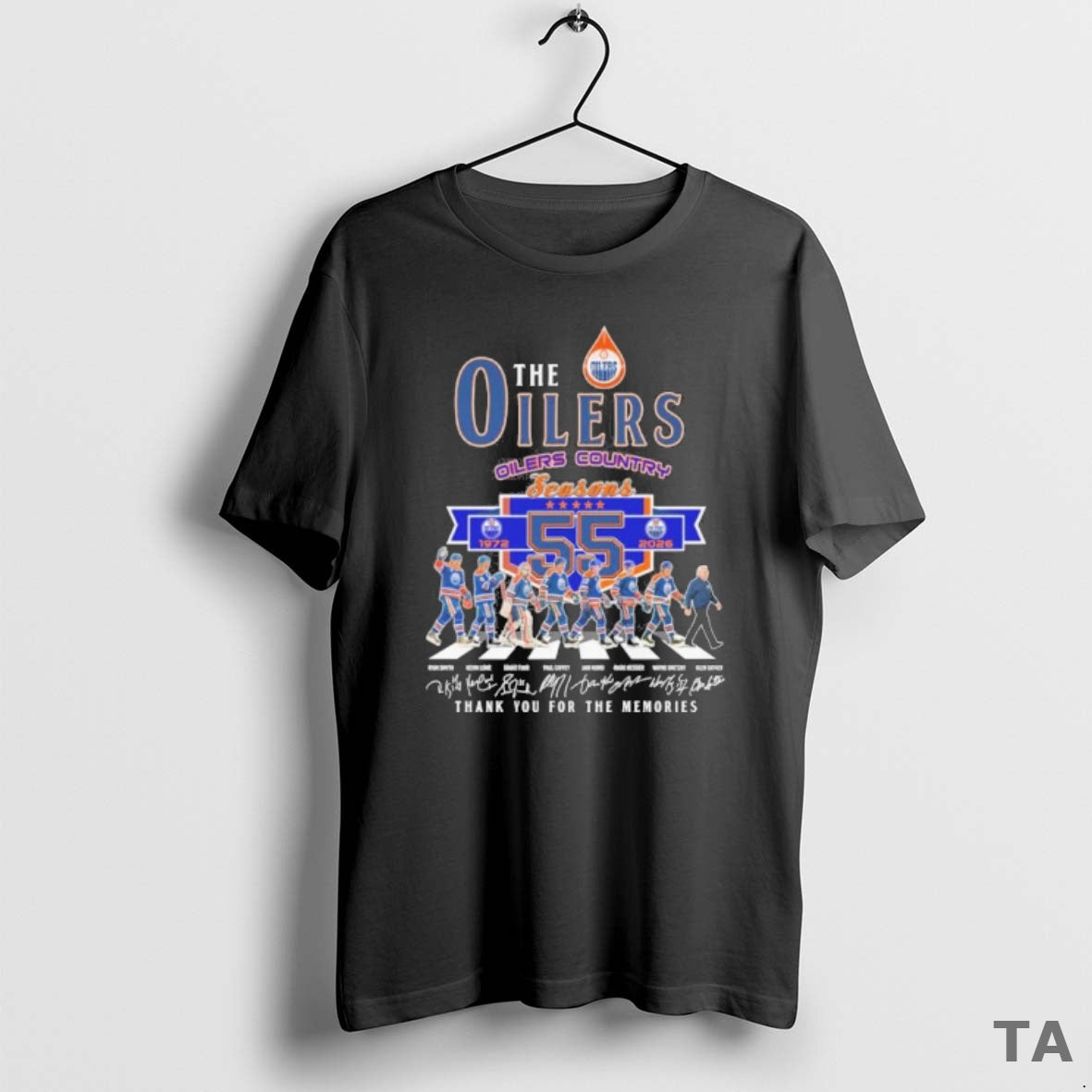 Top Edmonton Oilers Abbey Road 55 Seasons 1972 2026 T-Shirts