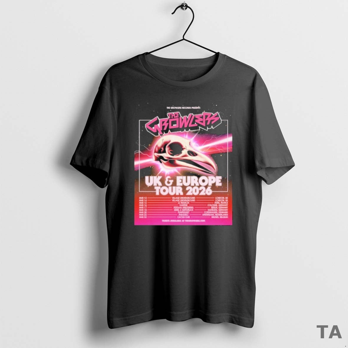Top Growlers Uk Europe Tour 2026 Dates T-Shirts