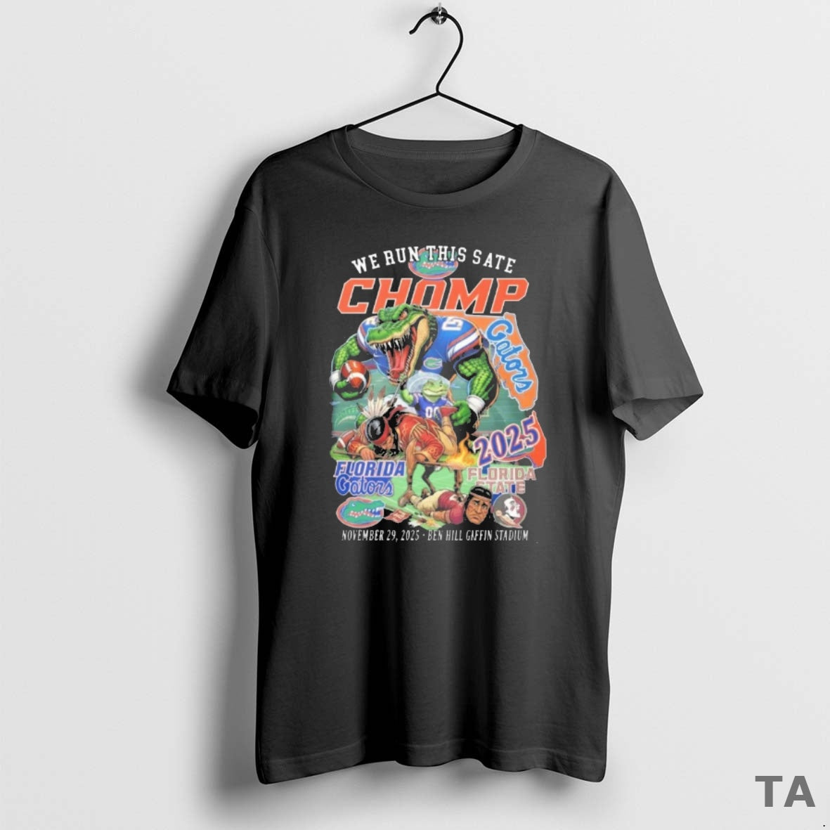 Top We Run This State Florida Sunshine Showdown 2025 Florida Gators Beat 40 21 Florida T-Shirts