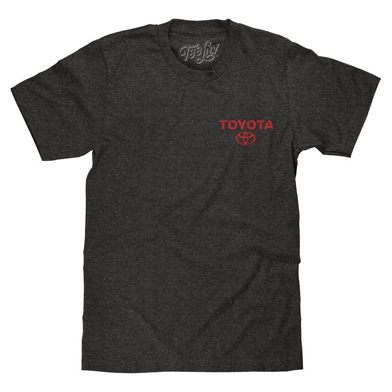 Toyota Drive Your Dreams Left Chest Front Back Logo Charcoal Heather T-Shirts