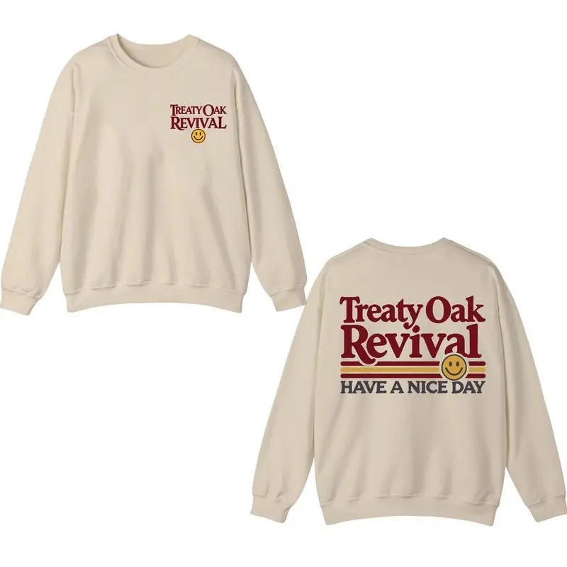 Treaty Oak Revival Have Nice Day Cotton 2 Sides Classic Menswear T-Shirts