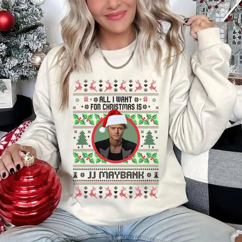 Trending All I Want Is JJ Maybannk Xmas JJ Maybannk Cute Shirt T-Shirts