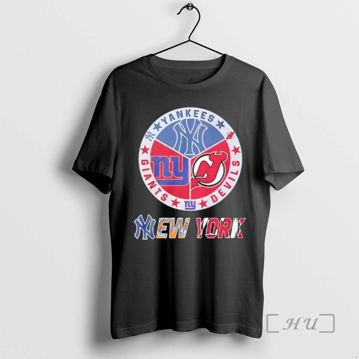 Trending New York Yankees New York Giants New Devils Mashup Logo T-Shirts