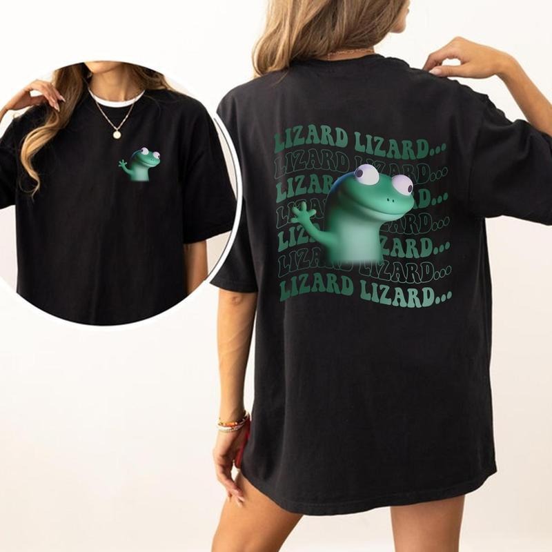 Trending Funny Meme Lizard 2 Sided Funny Graphics Shirt T-Shirts