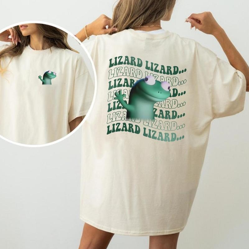 Trending Funny Meme Lizard 2 Sided Movie Shirts Funny Graphics Shirt T-Shirts