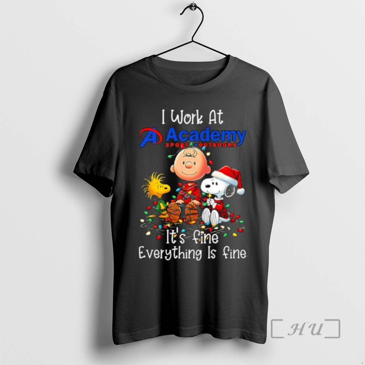 Trending Peanuts Characters Lights I Work Academy Sports Outdoors Fine Everything Is T-Shirts