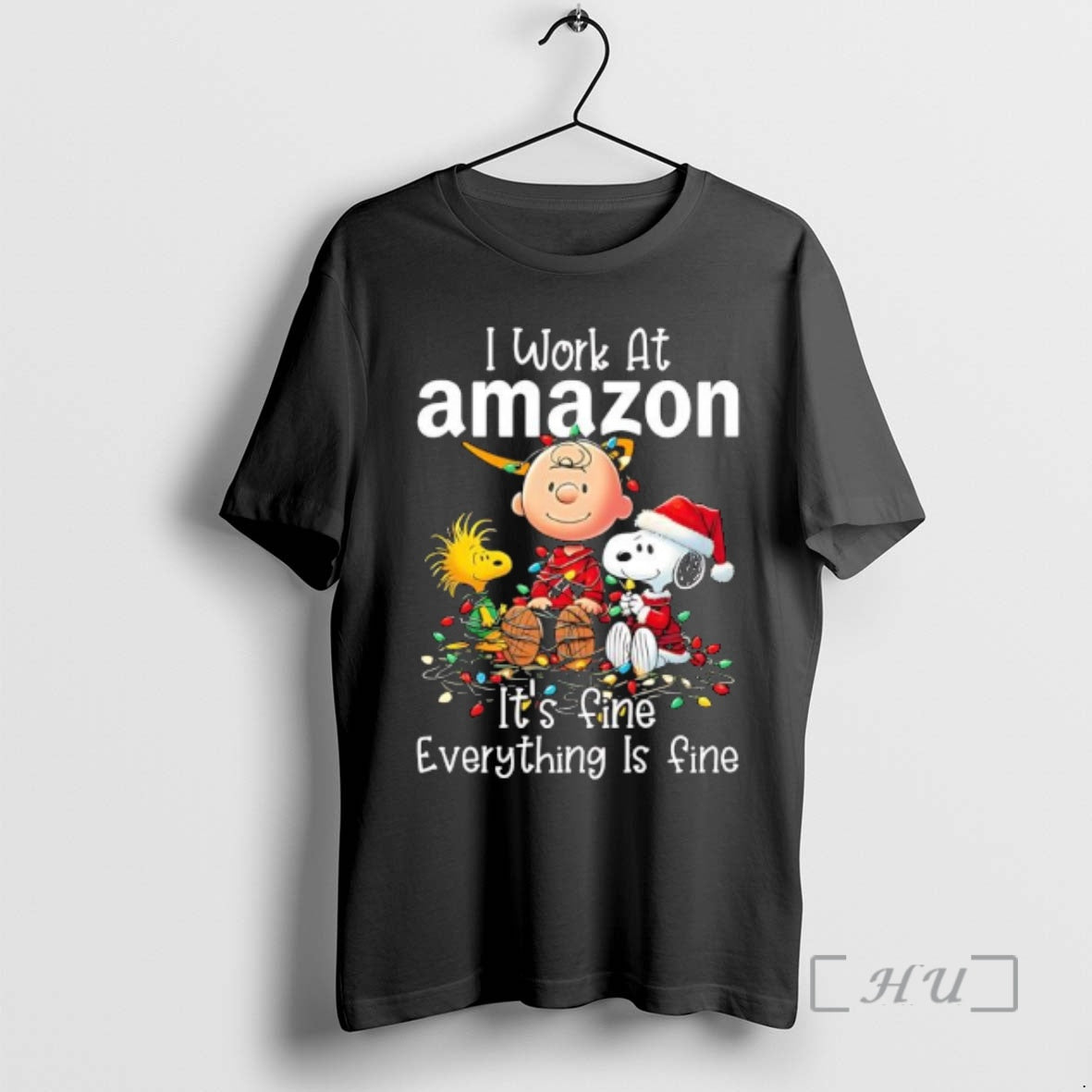 Trending Peanuts Characters Lights I Work Amazon Fine Everything Is Fine T-Shirts