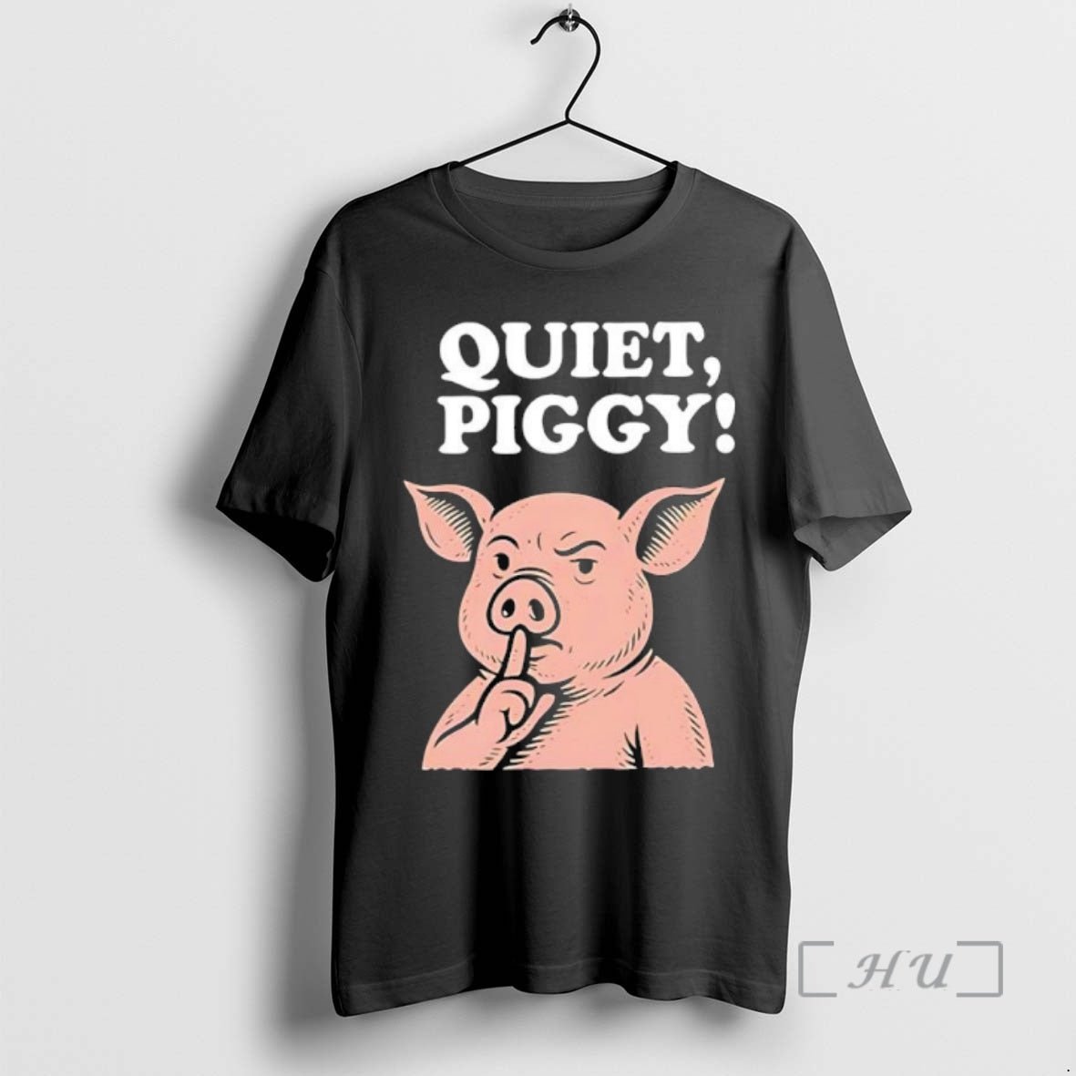 Trending Quiet Piggy Satirical Trump Funny Political Black T-Shirts