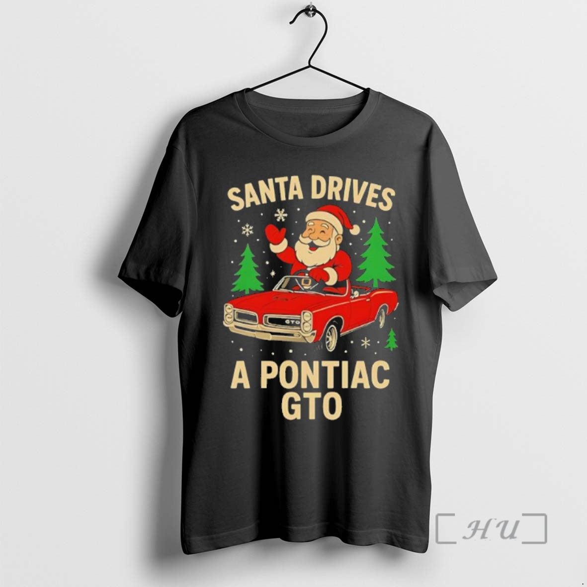 Trending Santa Drives Pontiac Gto Black T-Shirts