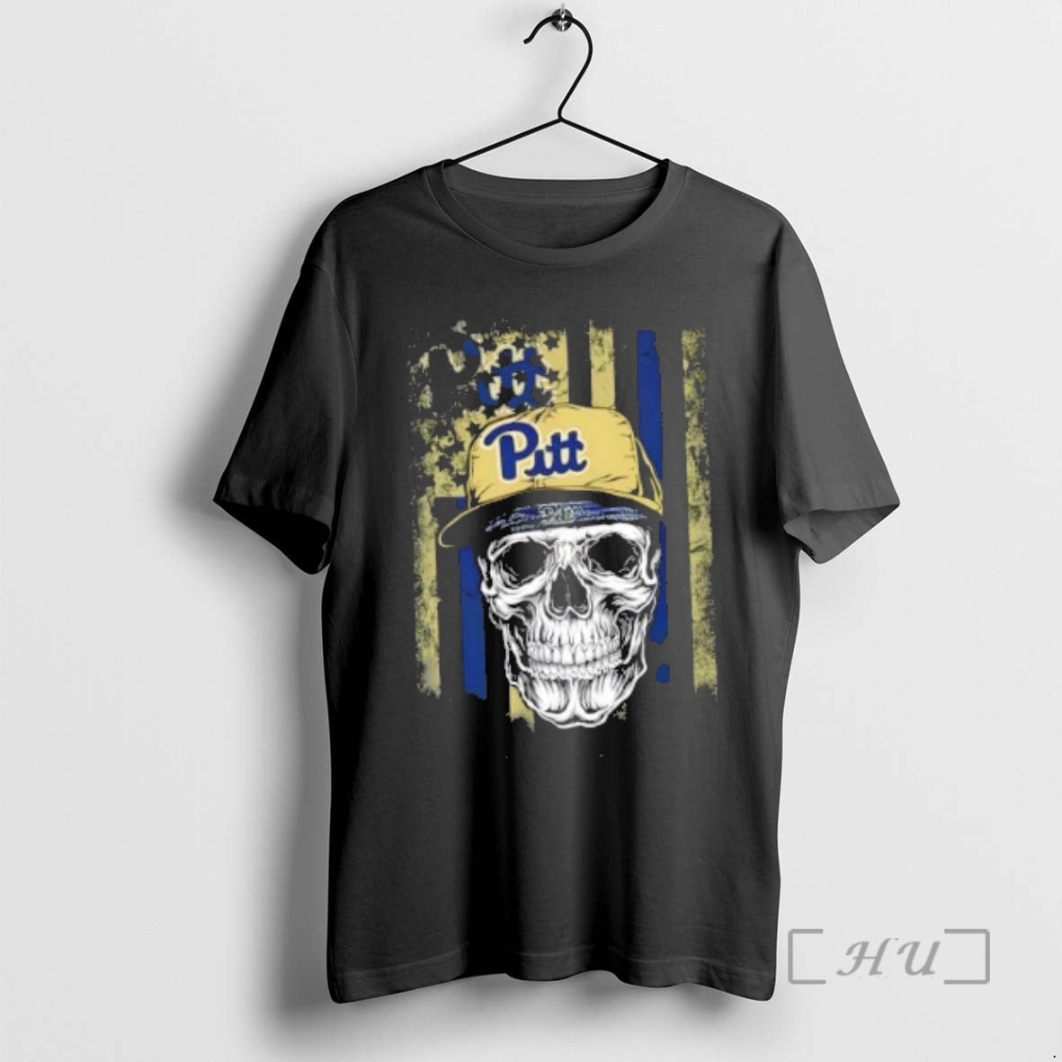 Trending Skull Wearing Cap Pittsburgh Panthers Us Flag T-Shirts